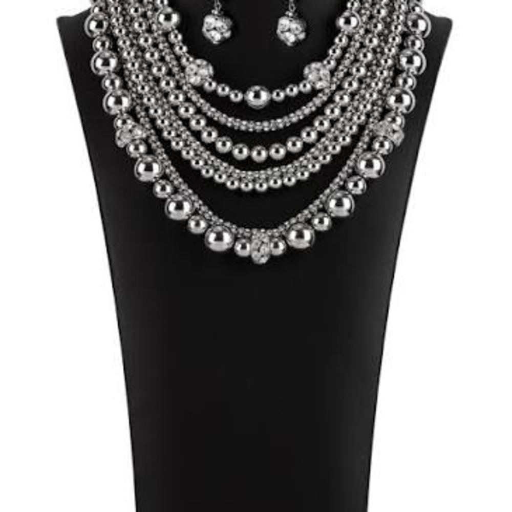 Paparazzi Silver Multi-Layer Necklace Set